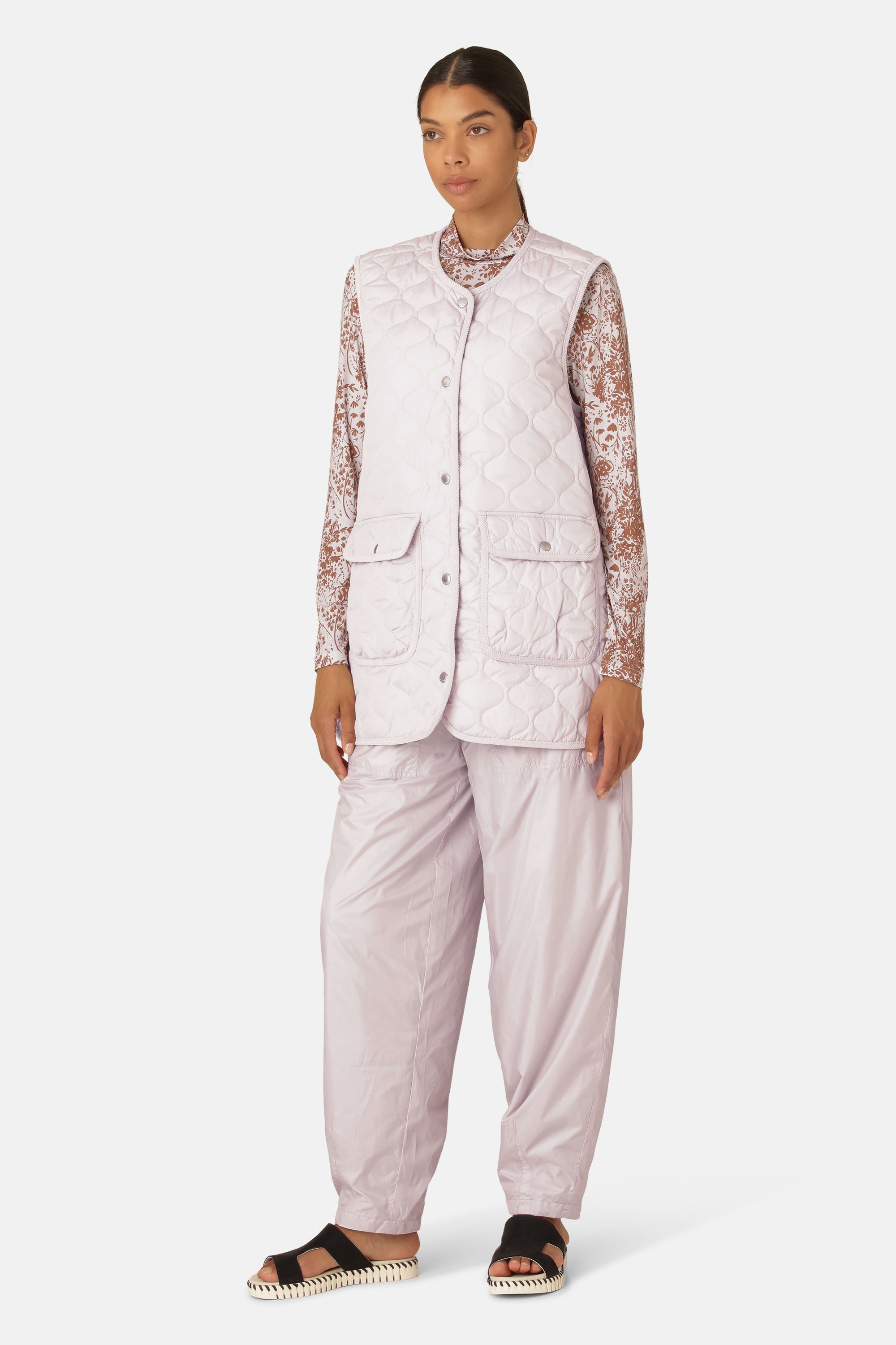 Ilse Jacobsen Hornbæk Outerwear Quilt Long Vest Vest 549 Concrete